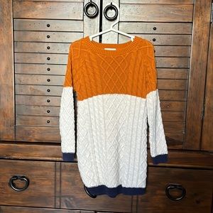 Miles Baby Cable Knit Sweater Dress Long Sleeve Color Block Size 4
